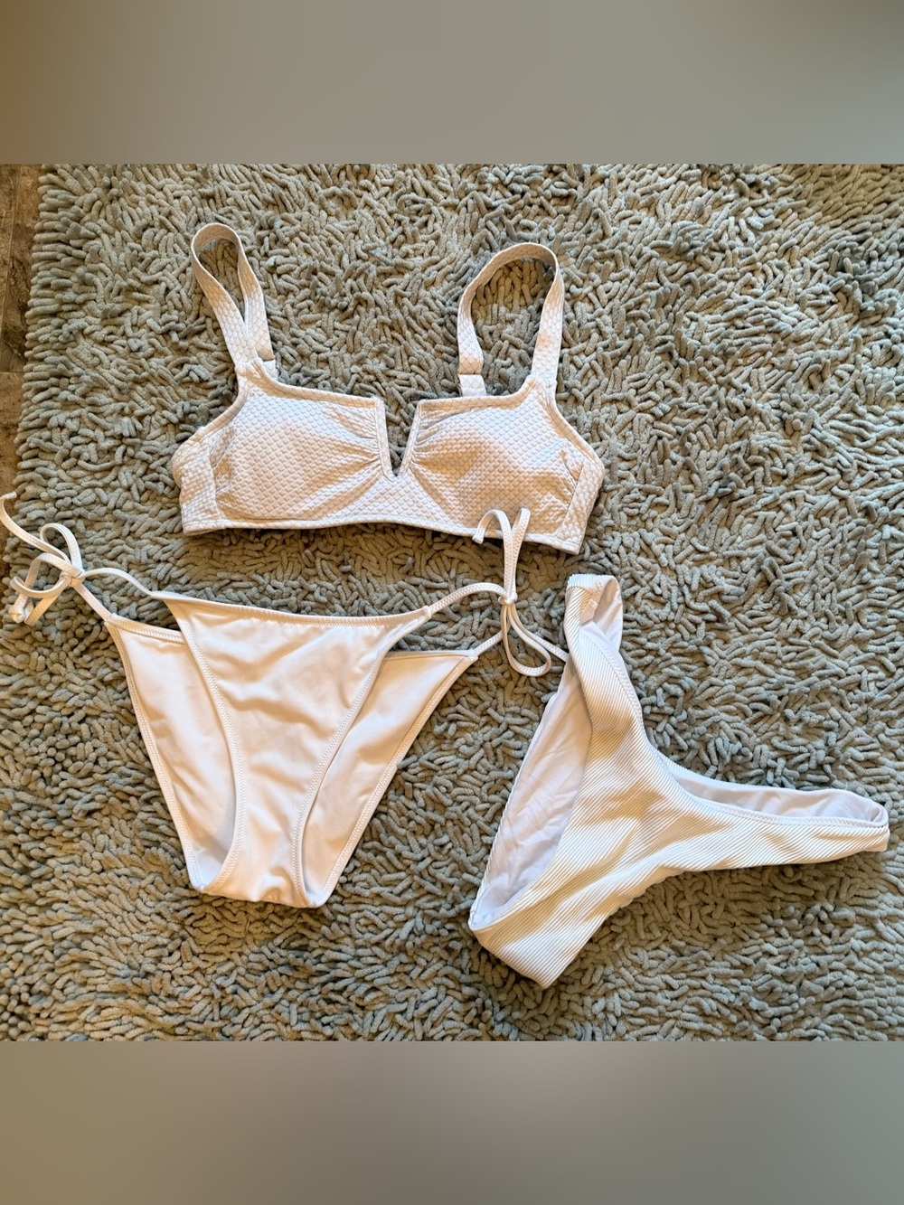 NWT Victoria’s Secret Pink Swim White Bikini Set - Women Swim Bundle Medium